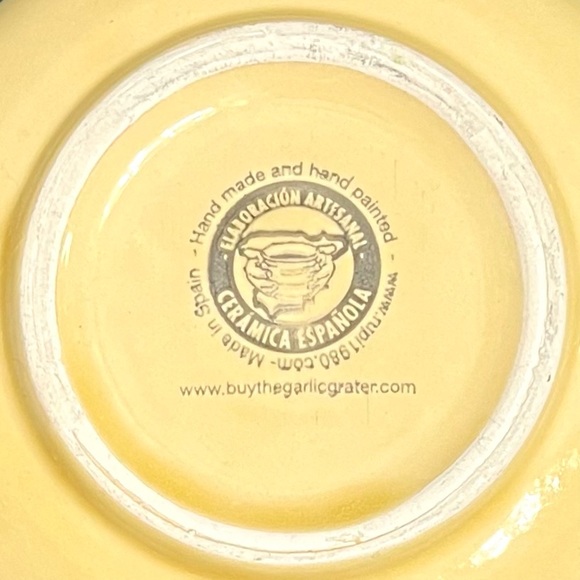 Elaboracion Artesanal Handpainted Ceramica Española Garlic Grater Dish w Olives - Picture 4 of 7